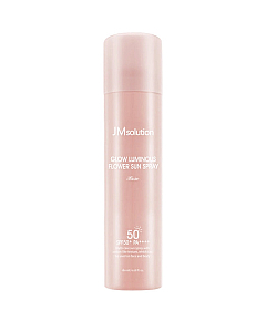 JMsolution Glow Luminous Flower Sun Spray - Спрей для лица солнцезащитный с розовой водой 180 мл